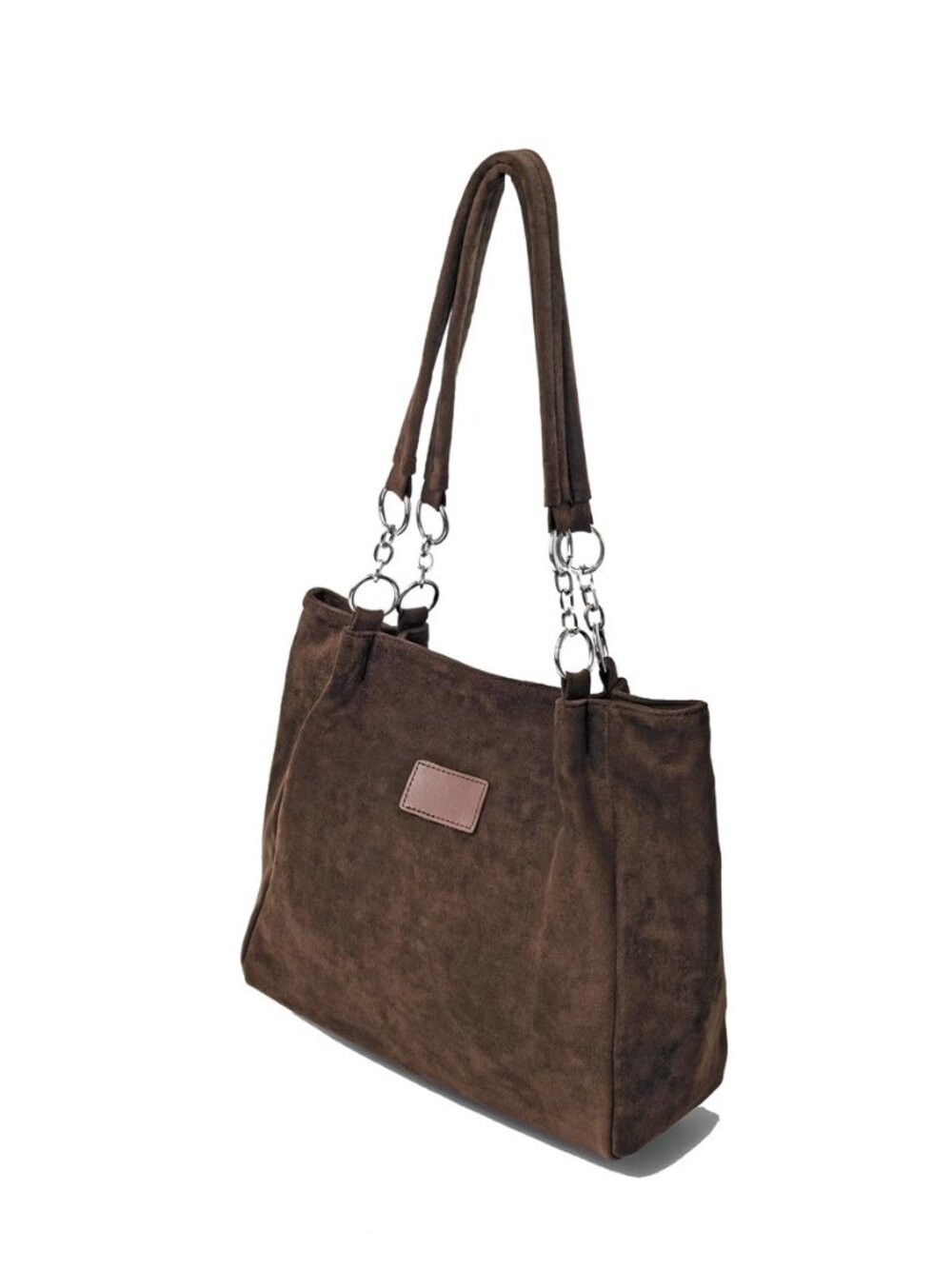 Faux Suede Tote Bag Casual Shoulder Bag Retro Daily Purse Shopper Handbag